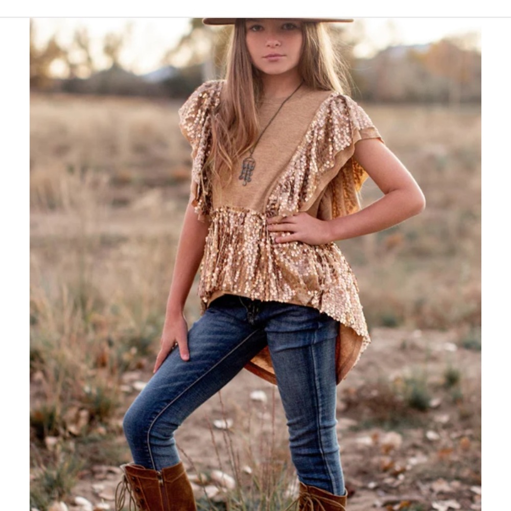 Mia Joy Gold girls top size 14
